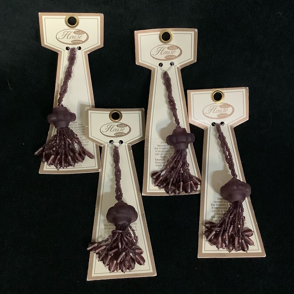 Amethyst Glass Bead Tassels